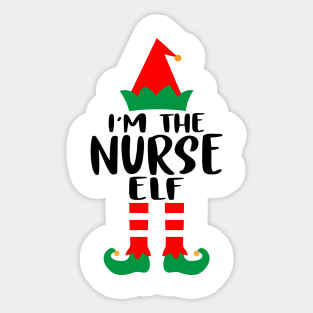 I'm The Nurse Elf Family Matching Group Christmas Costume Outfit Pajama Funny Gift Sticker